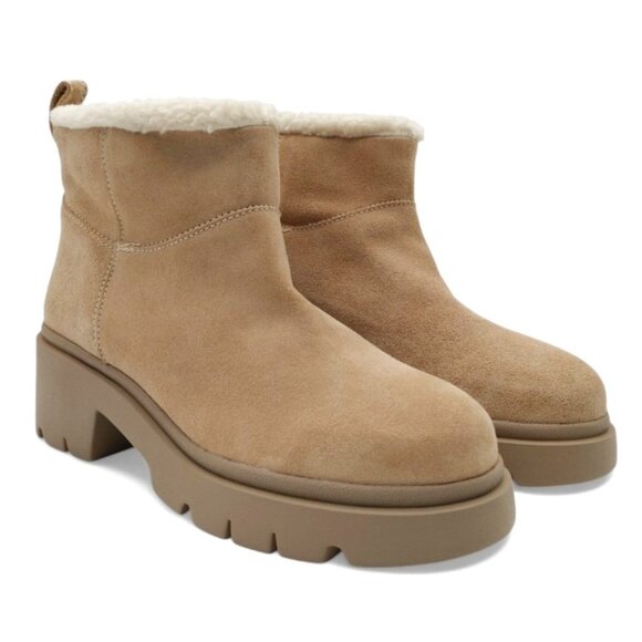 Steve Madden Women's Size 8 Sand Hatcher Sherpa Lined Block Heel Ankle Booties - Picture 6 of 12